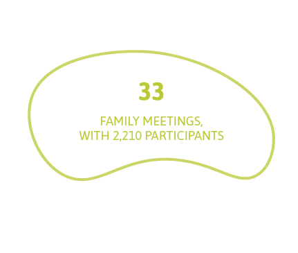 33 family meetings, with 2. 210 participants